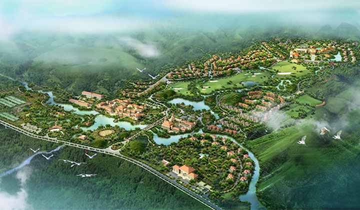 北國(guó)之春溫泉度假區(qū)溫泉規(guī)劃鳥(niǎo)瞰圖