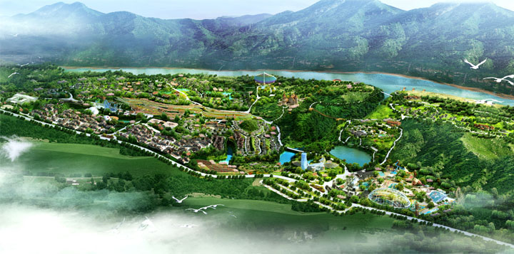 云南大峽谷溫泉規(guī)劃鳥(niǎo)瞰圖